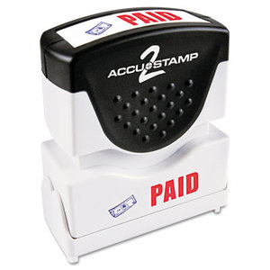 Consolidated Stamp Manufacturing Company 035535 Accustamp2 Shutter Stamp with Microban, Red/Blue, PAID, 1 5/8 x 1/2 by CONSOLIDATED STAMP