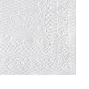 Classic Embossed Straight Edge Placemats, 10 x 14, White, 1000/Carton by HOFFMASTER