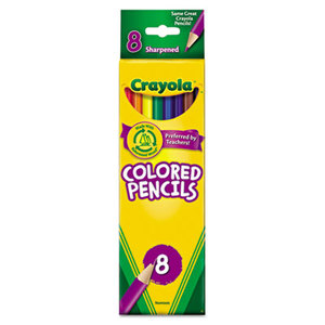 BINNEY & SMITH / CRAYOLA 684008 Colored Woodcase Pencils, 3.3 mm, BLK/BE/BN/GN/OE/RD/VT/YW, 8/Set by BINNEY & SMITH / CRAYOLA