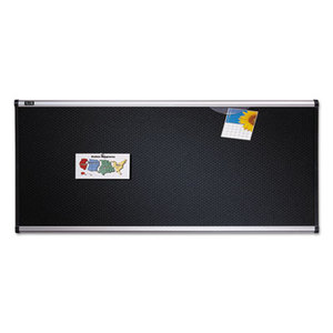 Embossed Bulletin Board, Hi-Density Foam, 36 x 24, Black, Aluminum Frame by QUARTET MFG.