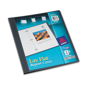 Avery 47781 Lay Flat View Report Cover w/Flexible Fastener, Letter, 1/2" Cap, Clear/Gray by AVERY-DENNISON