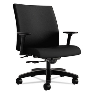 Ignition Series Big & Tall Mid-Back Work Chair, Black Fabric Upholstery by HON COMPANY