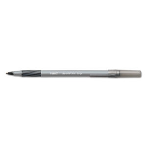 BIC GSFG11 BLK Round Stic Grip Xtra Comfort Ballpoint Pen, Black Ink, .8mm, Fine, Dozen by BIC CORP.