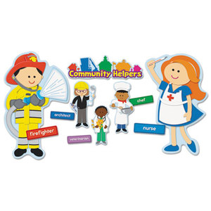 Community Helpers Bulletin Board Set, 20 Different Characters, 41 Pieces by CARSON-DELLOSA PUBLISHING
