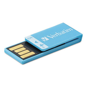 Clip-It USB 2.0 Flash Drive, 4GB, Blue by VERBATIM CORPORATION