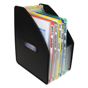 Vertical Expanding File, 13-Pocket, 10" Expansion, Letter, Poly, Black by C-LINE PRODUCTS, INC