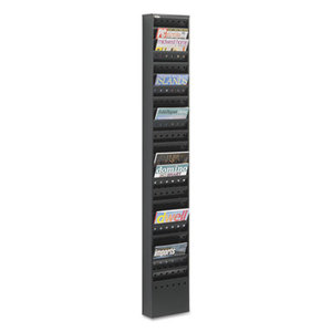 Safco Products 4322BL Steel Magazine Rack, 23 Compartments, 10w x 4d x 65-1/2h, Black by SAFCO PRODUCTS