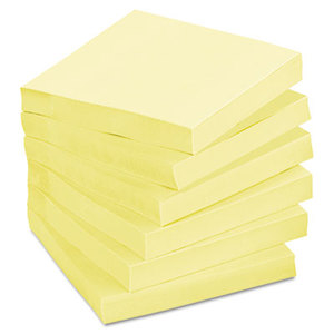 3M 654RP-24-YW Original Recycled Note Pads, 100 3 x 3 Sheets, Canary Yellow, 24 Pads/Pack by 3M/COMMERCIAL TAPE DIV.