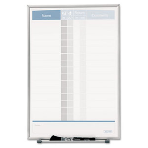 Vertical Matrix Employee Tracking Board, 11 x 16, Aluminum Frame by QUARTET MFG.