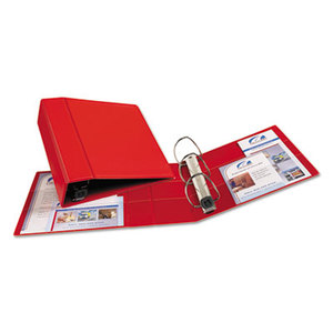 Avery 79584 Heavy-Duty Binder with One Touch EZD Rings, 11 x 8 1/2, 4" Capacity, Red by AVERY-DENNISON