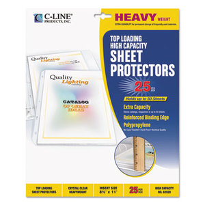 C-Line Products, Inc 62020 High Capacity Polypropylene Sheet Protectors, Clear, 50", 11 x 8 1/2, 25/BX by C-LINE PRODUCTS, INC