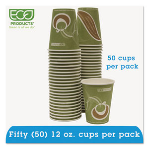 Evolution World 24% PCF Hot Drink Cups, Sea Green, 12oz, 50/Pack by ECO-PRODUCTS,INC.