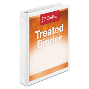 Cardinal Brands, Inc 32200 Treated Binder ClearVue Locking Round Ring Binder, 1" Cap, 11 x 8 1/2, White by CARDINAL BRANDS INC.