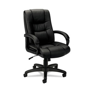 BASYX VL131EN11 VL131 Series Executive High-Back Chair, Black Vinyl by BASYX