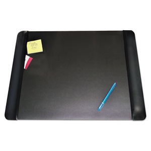 Executive Desk Pad with Leather-Like Side Panels, 24 x 19, Black by ARTISTIC LLC