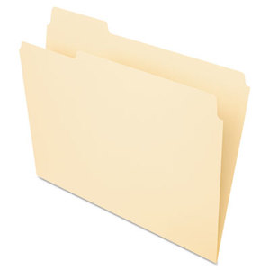 File Folders, 1/3 Cut, First Position, Top Tab, Letter, Manila, 100/Box by ESSELTE PENDAFLEX CORP.