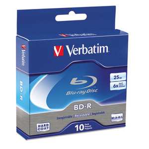 Verbatim America, LLC 97238 BD-R Blu-Ray Disc, 25GB, 6x, 10/Pk by VERBATIM CORPORATION