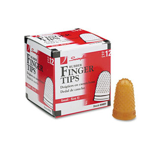 Rubber Finger Tips, Size 11, Small, Amber, 1/Dozen by ACCO BRANDS, INC.