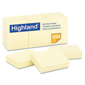 3M 6539YW Self-Stick Pads, 1-1/2 x 2, Yellow, 100 Sheets/Pad, 12 Pads/Pack by 3M/COMMERCIAL TAPE DIV.