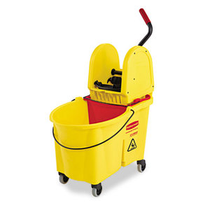 RUBBERMAID COMMERCIAL PROD. 757688 WaveBrake 44 Quart Bucket/Downward Pressure Wringer Combination, Yellow by RUBBERMAID COMMERCIAL PROD.