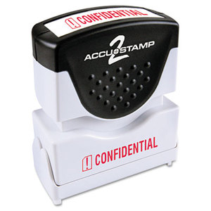 Consolidated Stamp Manufacturing Company 035574 Accustamp2 Shutter Stamp with Microban, Red, CONFIDENTIAL, 1 5/8 x 1/2 by CONSOLIDATED STAMP