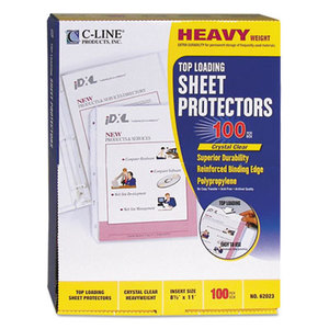 C-Line Products, Inc 62023 Heavyweight Polypropylene Sheet Protector, Clear, 2", 11 x 8 1/2 by C-LINE PRODUCTS, INC