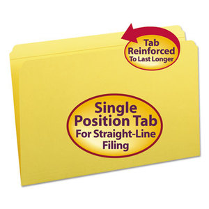 SMEAD MANUFACTURING COMPANY 17910 File Folders, Straight Cut, Reinforced Top Tab, Legal, Yellow, 100/Box by SMEAD MANUFACTURING CO.