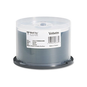 Verbatim America, LLC 94737 Medical Grade CD-R Discs, 700MB/80min, 52x, Spindle, White, 50/Pack by VERBATIM CORPORATION