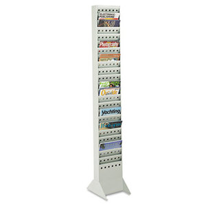 Safco Products 4322GR Steel Magazine Rack, 23 Compartments, 10w x 4d x 65-1/2h, Gray by SAFCO PRODUCTS