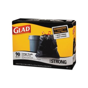 CLOROX SALES CO. CLO 70313 Drawstring Large Trash Bags, 30 x 33, 30gal, 1.1mil, Black, 90/Carton by CLOROX SALES CO.