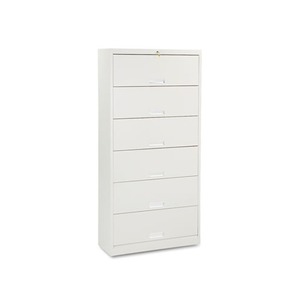 600 Series Six-Shelf Steel Receding Door File, 36 x 13-3/4 x 75-7/8,Light Gray by HON COMPANY
