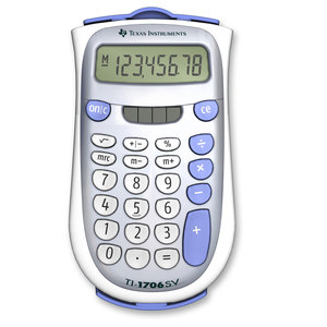TEXAS INSTRUMENTS INC. 1706SV/FBL/2L1 TI-1706SV 8-Digit Display Standard Function Calculator