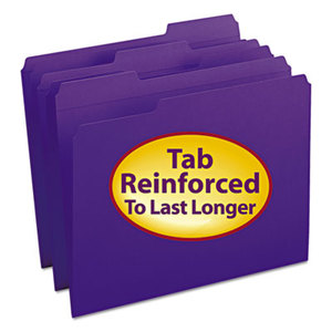 SMEAD MANUFACTURING COMPANY 13034 File Folders, 1/3 Cut, Reinforced Top Tab, Letter, Purple, 100/Box by SMEAD MANUFACTURING CO.