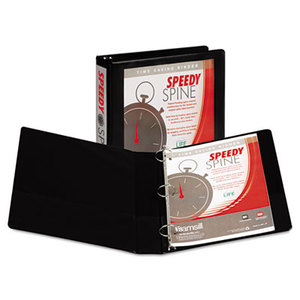 SAMSILL CORPORATION 18150C Speedy Spine Round Ring View Binder, 11 x 8-1/2, 1-1/2" Cap, Black by SAMSILL CORPORATION
