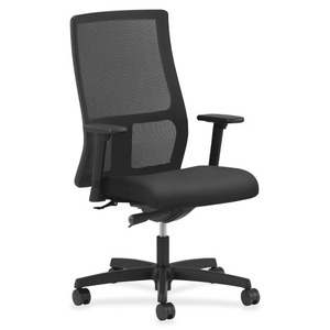 HON COMPANY IWM2AHMNT10T Ignition Series Mesh Mid-Back Work Chair, Black Fabric Upholstered Seat by HON COMPANY