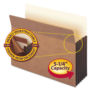 SMEAD MANUFACTURING COMPANY 73390 5 1/4" Exp Pocket w/Tyvek, Straight, Letter, Manila/Redrope, 10/Box by SMEAD MANUFACTURING CO.