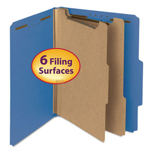 SMEAD MANUFACTURING COMPANY 14062 Pressboard Classification Folder, 2" Exp., 2 Dividers, Letter, Dark Blue, 10/Box by SMEAD MANUFACTURING CO.