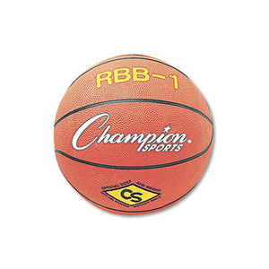 Rubber Sports Ball, For Basketball, No. 7, Official Size, Orange by CHAMPION SPORT