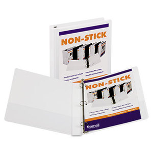 SAMSILL CORPORATION 18437 Nonstick Round Ring View Binder, 11 x 8-1/2, 1" Capacity, White by SAMSILL CORPORATION