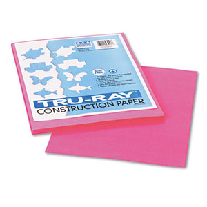 Tru-Ray Construction Paper, 76 lbs., 9 x 12, Shocking Pink, 50 Sheets/Pack by PACON CORPORATION