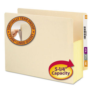 SMEAD MANUFACTURING COMPANY 75174 5 1/4" Exp End Tab File Pockets with Tyvek, Letter, Manila, 10/Box by SMEAD MANUFACTURING CO.