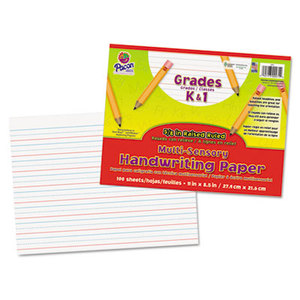 Multi-Sensory Raised Ruled Paper, 8-1/2 x 11, White, 100 Sheets/Pad by PACON CORPORATION