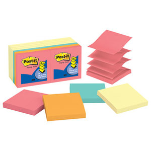 3M R330-14YWM Original Pop-up Notes Value Pack, 3 x 3, 7 Canary, 7 Capetown, 100/Pad by 3M/COMMERCIAL TAPE DIV.