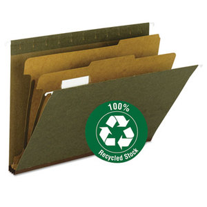 SMEAD MANUFACTURING COMPANY 65110 Hanging File Folder, 2 Dividers, Letter, 2" Exp, 1/5 Tab, Standard Green, 10/BX by SMEAD MANUFACTURING CO.