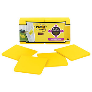 3M F33012SSY Full Adhesive Notes, 3 x 3, Electric Yellow, 12/Pack by 3M/COMMERCIAL TAPE DIV.