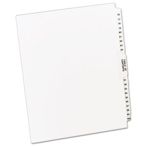 Avery 11397 Avery-Style Legal Side Tab Divider, Title: 76-100, Letter, White, 1 Set by AVERY-DENNISON