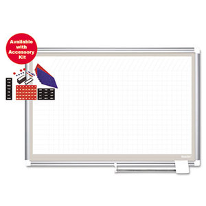 Bi-silque S.A GA03107830A All-Purpose Planning Board w/Accessories, 1x2 Grid, 36x24, Aluminum Frame by BI-SILQUE VISUAL COMMUNICATION PRODUCTS INC