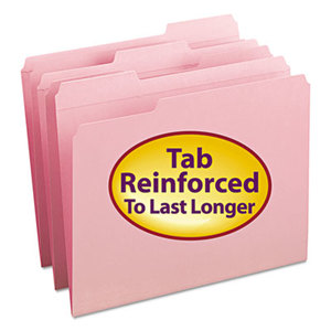 SMEAD MANUFACTURING COMPANY 12634 File Folders, 1/3 Cut, Reinforced Top Tab, Letter, Pink, 100/Box by SMEAD MANUFACTURING CO.