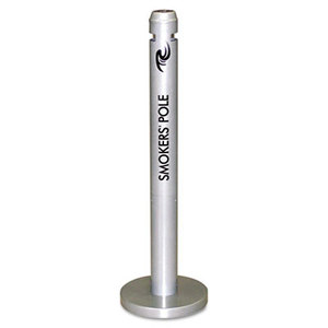 RUBBERMAID COMMERCIAL PROD. R1SM Smoker's Pole, Round, Steel, Silver by RUBBERMAID COMMERCIAL PROD.