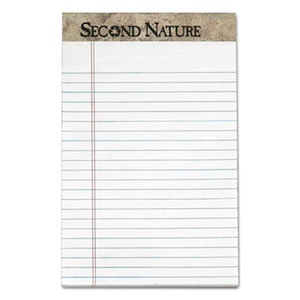Second Nature Recycled Pads, Lgl/Margin Rule, 5 x 8, White, 50 Sheets, Dozen by TOPS BUSINESS FORMS